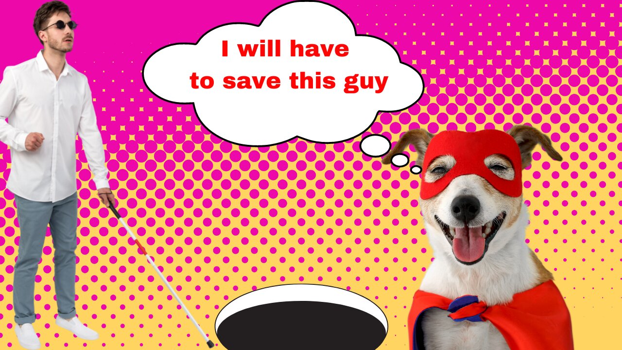 insane dog saves blind man from death!!!😱☠ðŸ˜