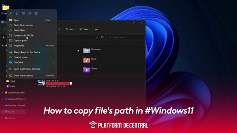 How to copy file's path in #Windows11