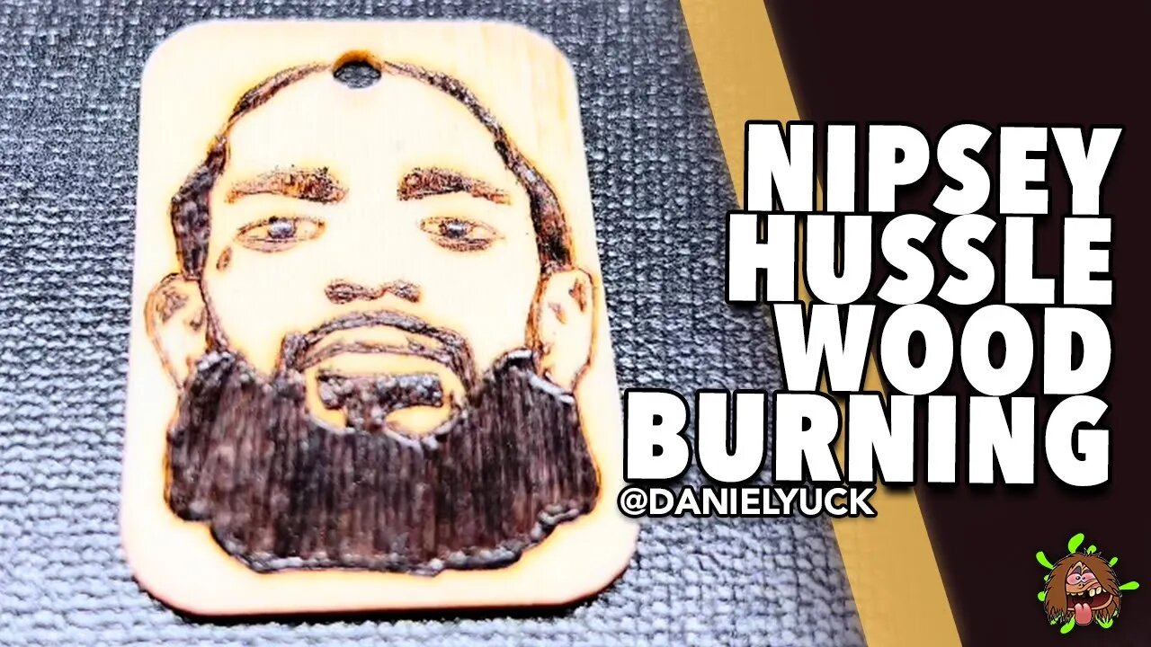 Nipsey Hussle Wood Burning Close Up