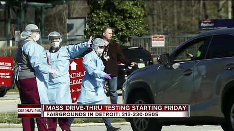 Mass drive-thru testing in Detroit