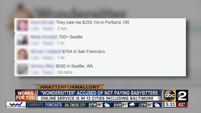 Babysitter service accused of not paying sitters