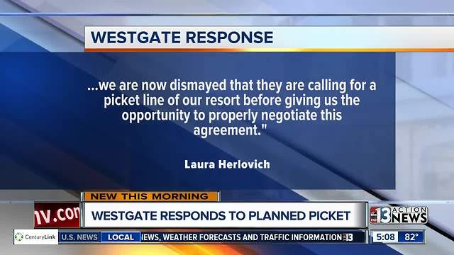 Westgate responds to culinary union's planned picket