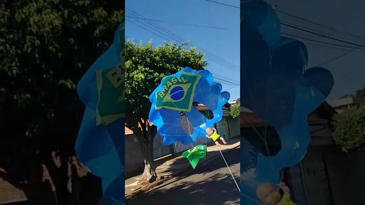 Pipa Paraquedinha com boneco e bandeira do Brasil #shorts