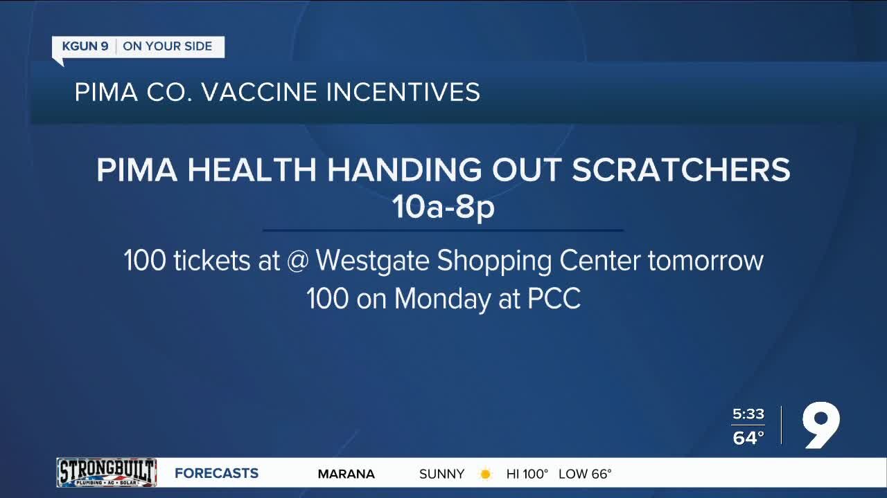 Pima County giving out lottery tickets at two vaccination sites this weekend