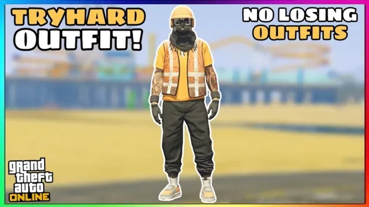 Easy Black Joggers Trash Vest Modded Tryhard Outfit (GTA Online)