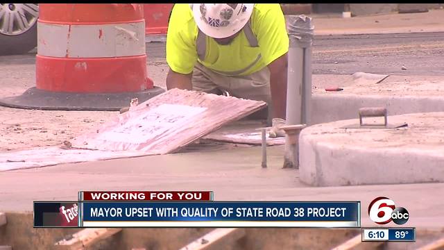 New Castle mayor upset with quality of State Road 38 project