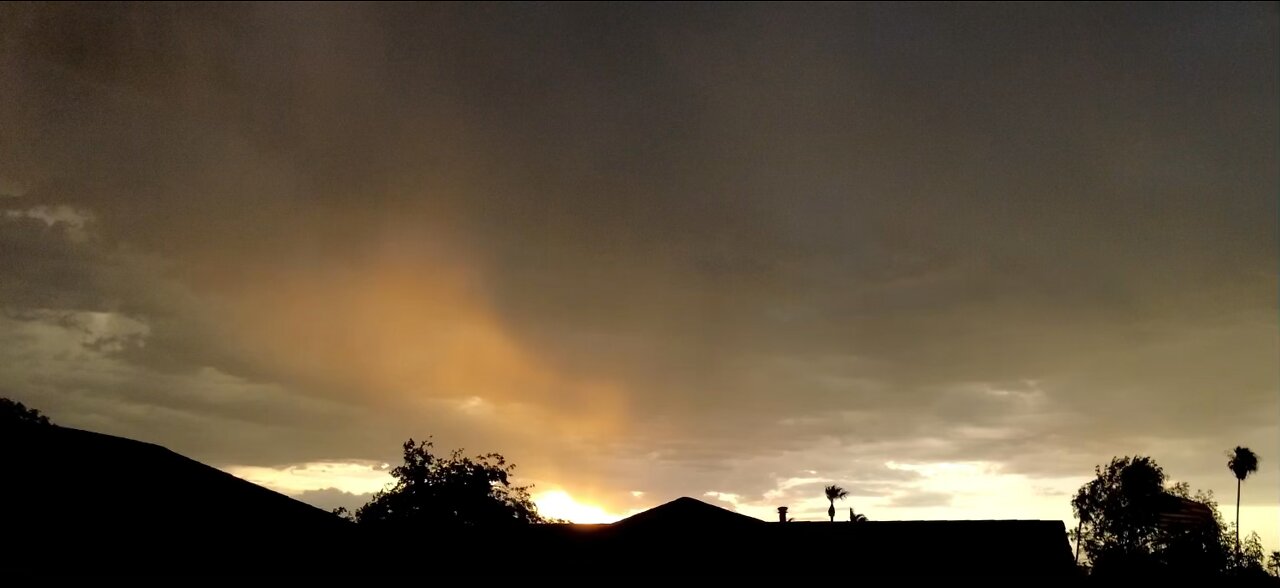 Lightening storm during sunset Phoenix AZ July 16 2022