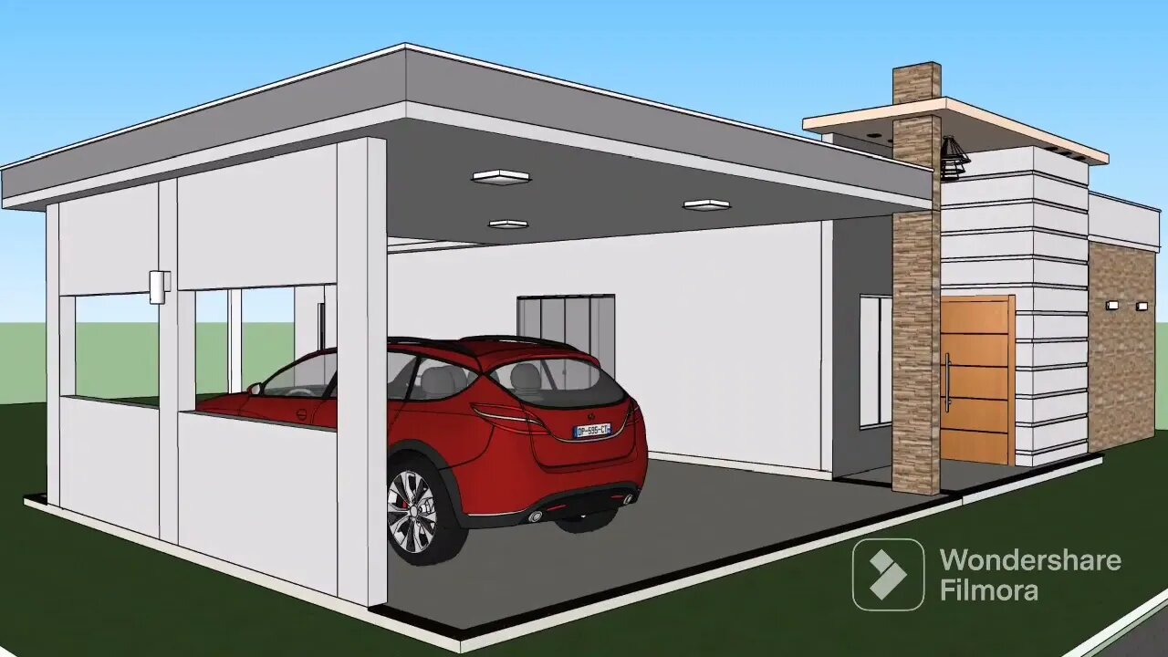 planta 3d com garagem