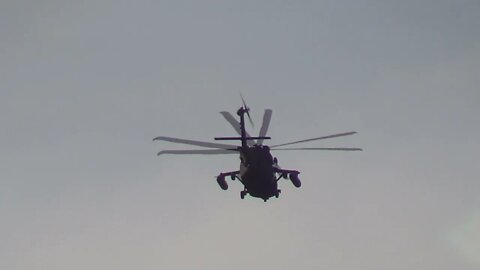 Medic Military Helicopter Flying Around Town 12-16-21