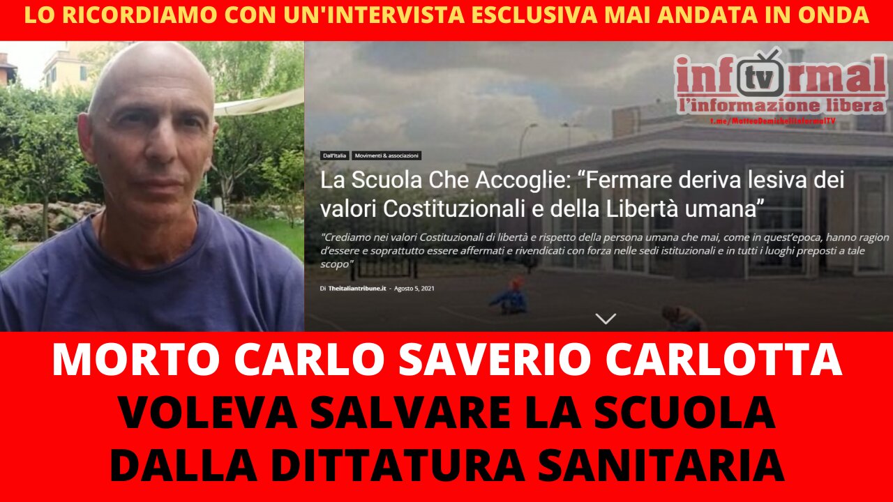È MORTO CARLOTTA: “L’ULTIMO MAESTRO”