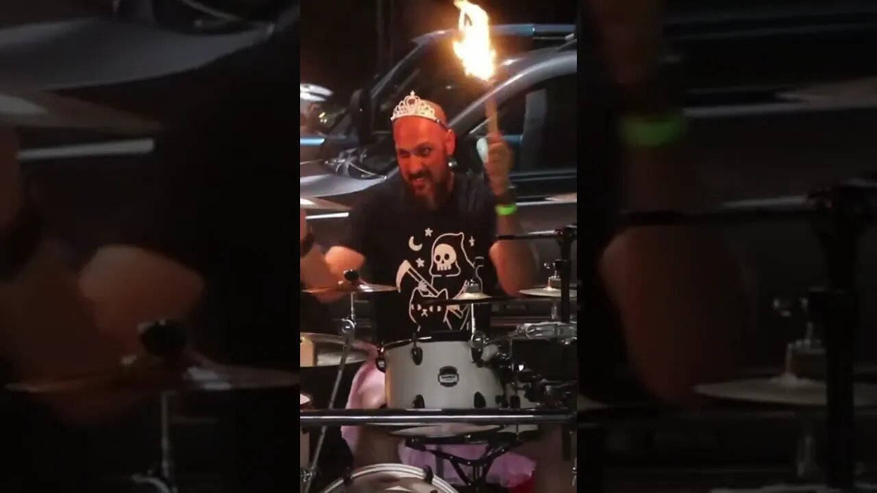 Nine Mile Silence Drummer Shows Off Flaming Drumsticks and NAILS IT!!