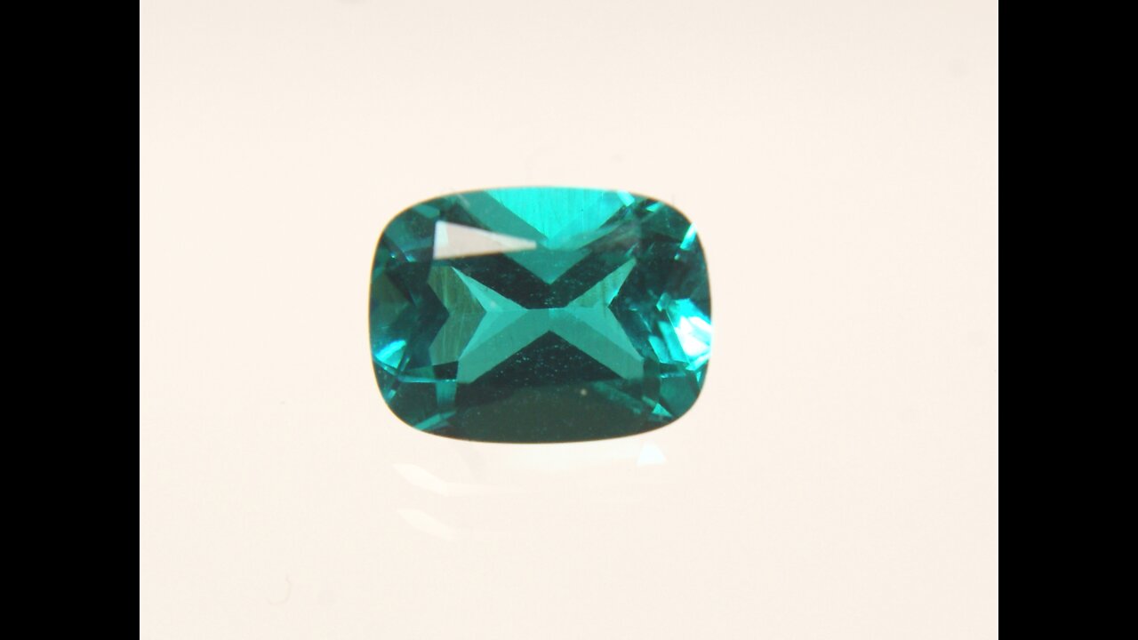Hydrothermal Beryl with Color of Paraiba Tourmaline Antique Cushion