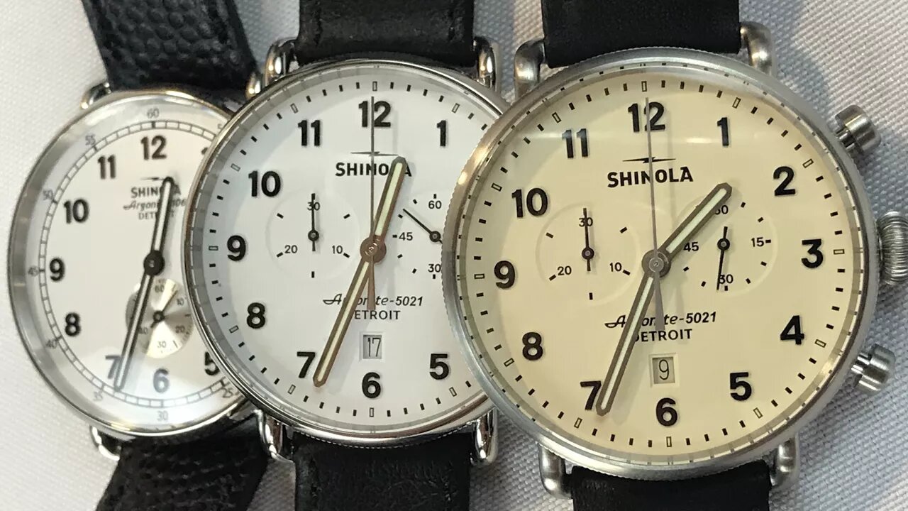 Shinola the Canfield Chrono with Cream Dial and 43mm Brushed Case review and comparison