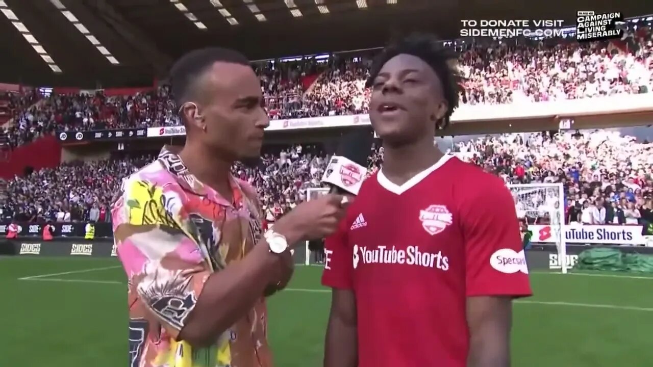 IShowSpeed post interview after the Sidemen Charity Match 2022 about the goal being DISALLOWED