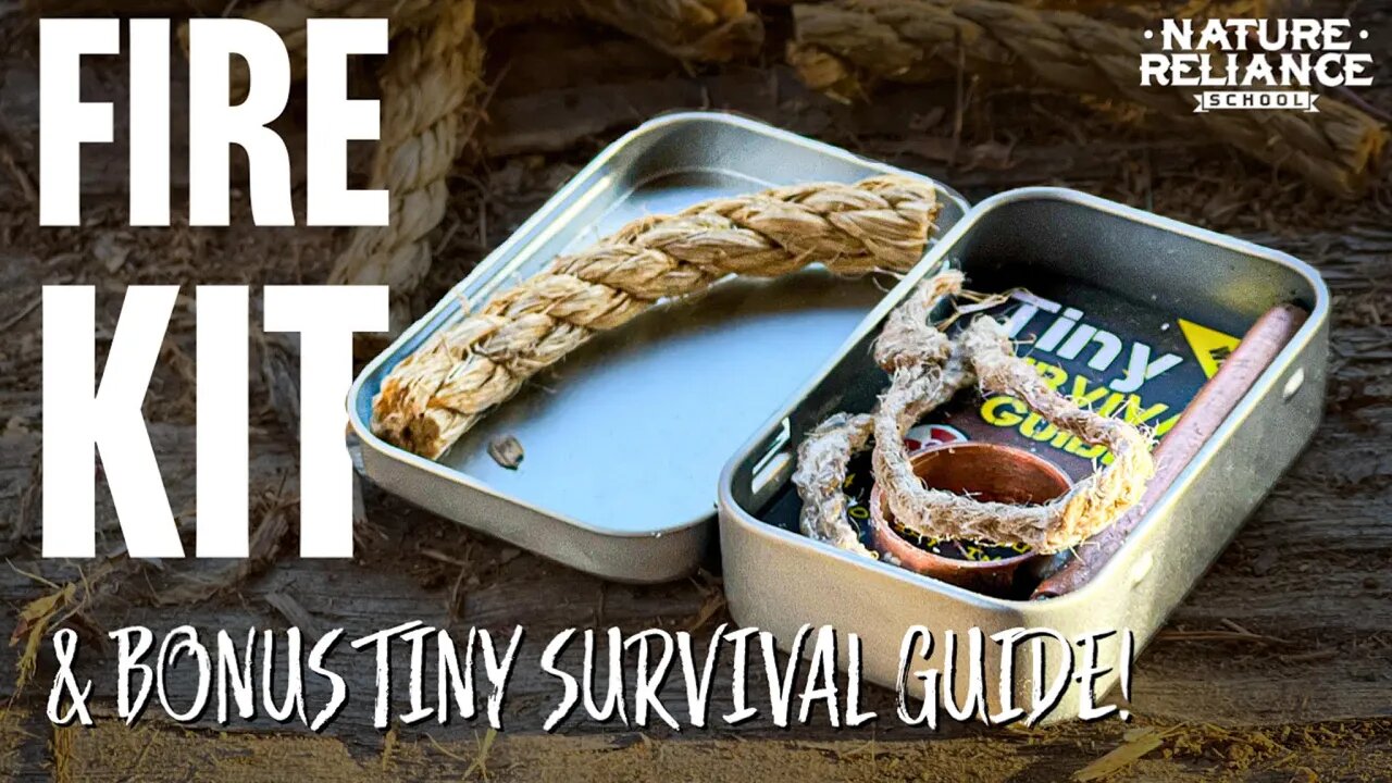 Survival Tin: All-Weather Kindling Fire Starter and Tiny Survival Guide