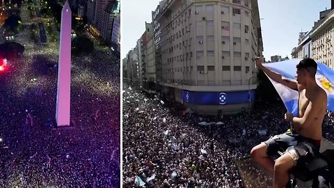 CRAZY SCENES in Buenos Aires as HUGE crowds celebrate EPIC World Cup win