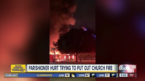 Fire damages Brandon church building, firefighter hospitalized