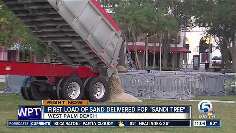 First load of sand delivered for West Palm Beach's 'Sandi Tree'