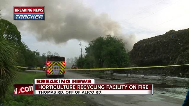 Mulch fire burning in SOuth Fort Myers