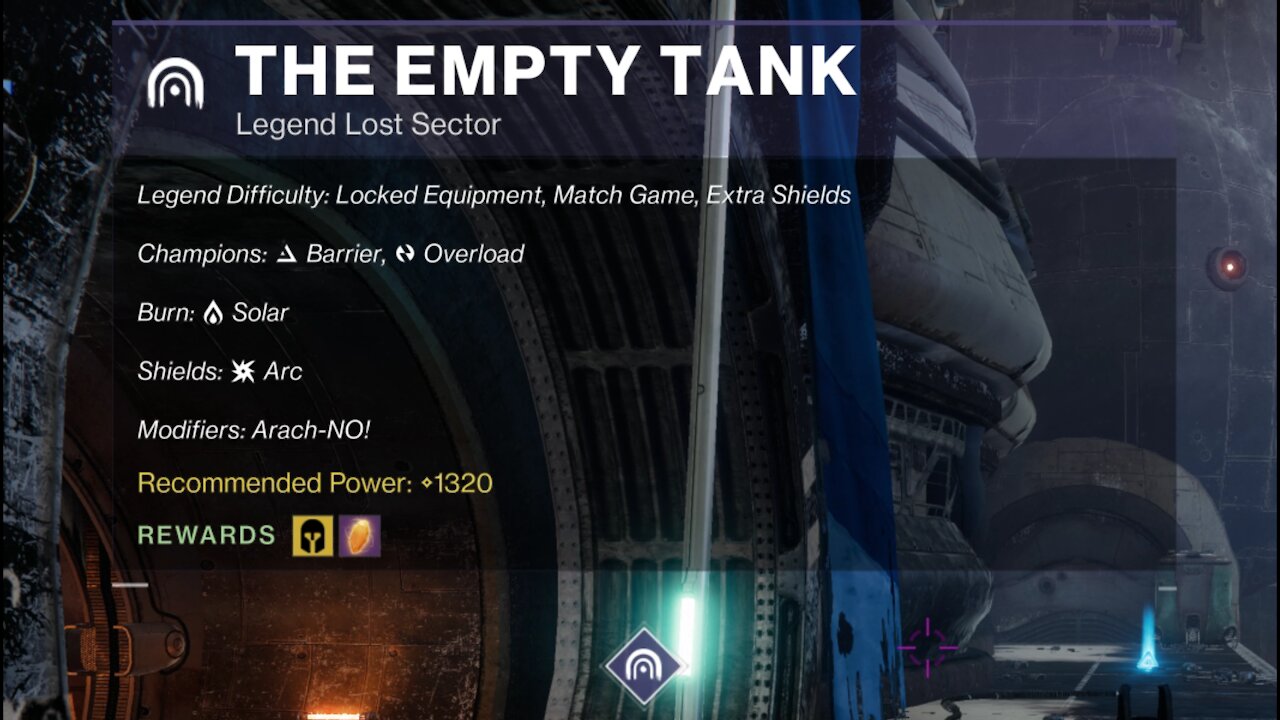 Destiny 2 Legend Lost Sector: The Empty Tank on the Tangled Shore 10-21-21