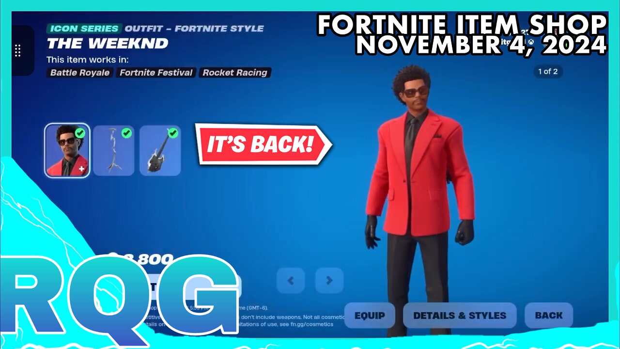 OG THE WEEKND IS BACK! FORTNITE ITEM SHOP (November 4, 2024)