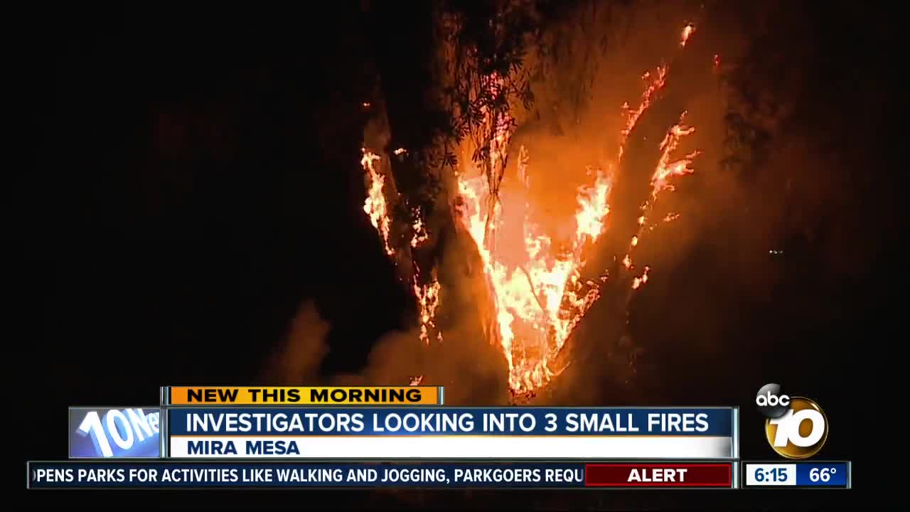 Series of fires in Mira Mesa believed to be intentional