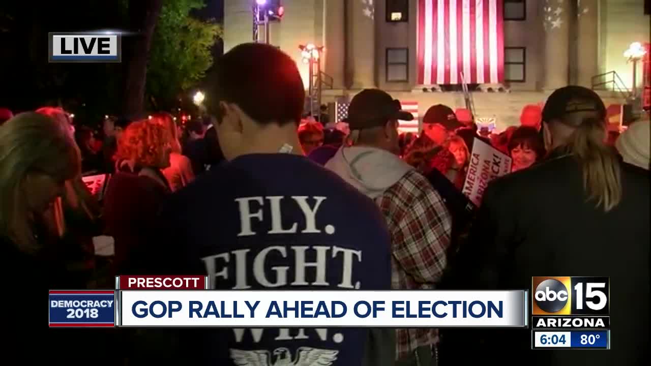 Republican party holds final rally Monday night before election