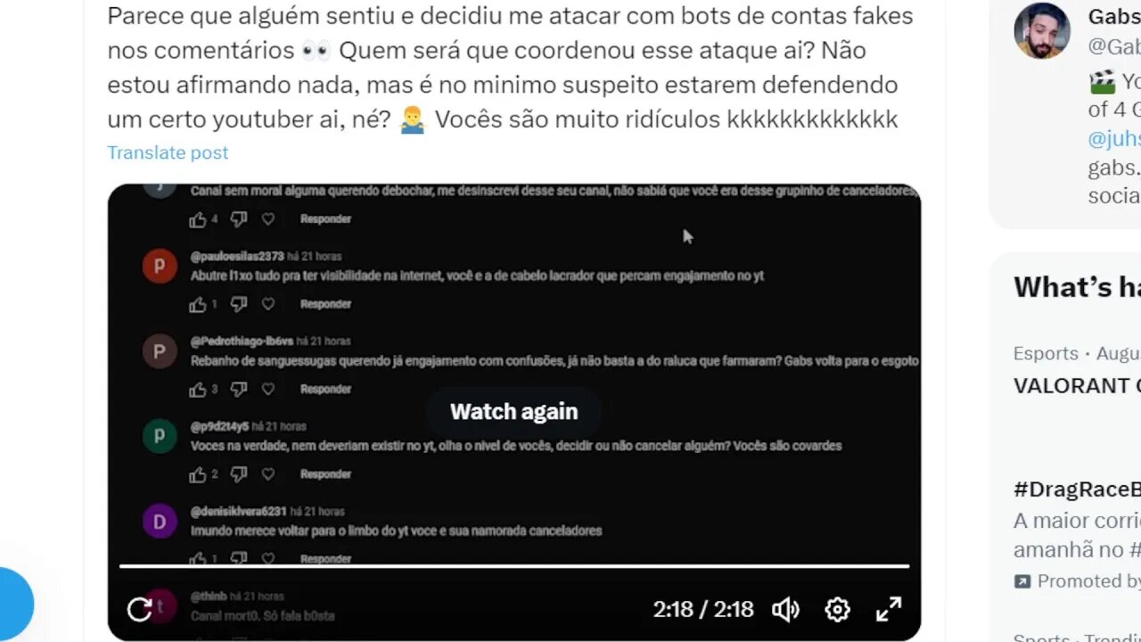 RESPOSTA AS ACUSAÇÕES DO GABS - BOTS E BLABLABLA