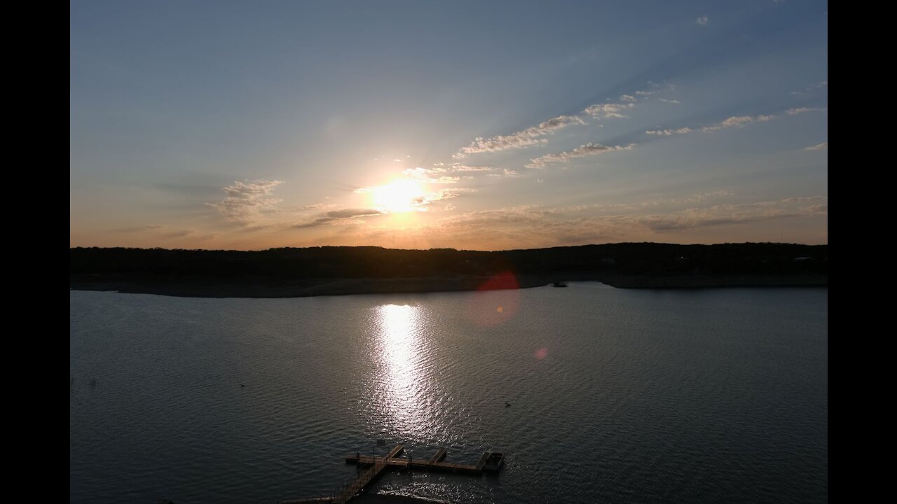 Sunset Over Medina Lake - From A Drone's Perspective