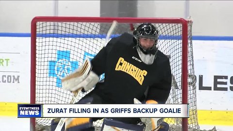 Canisius catcher Jake Zurat steps in to help hockey team