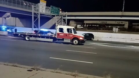 state police respond to a early morning accident on the Southeast Expressway