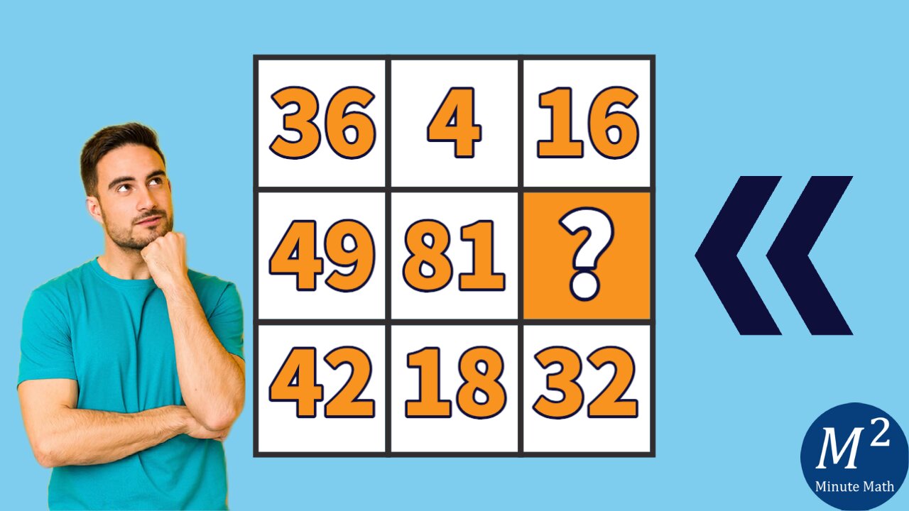 The 3 by 3 Number Puzzle w/ Solution | Minute Math #numberpuzzle