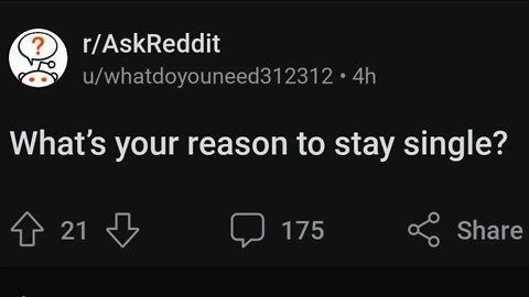 REASON TO STAY SINGLE.....