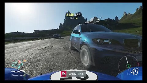 Needle Climb drift zone on fortune Island with a Shelby Monaco King Cobra Forza Horizon 4.