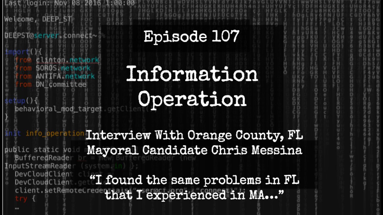 IO Episode 107 - Interview with Orange County, FL Mayoral Candidate Chris Messina