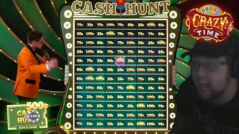 INSANE 500X CASH HUNT CRAZY TIME WIN ON LIVE STREAM!
