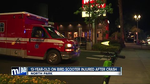 Boy riding scooter injured in North Park crash