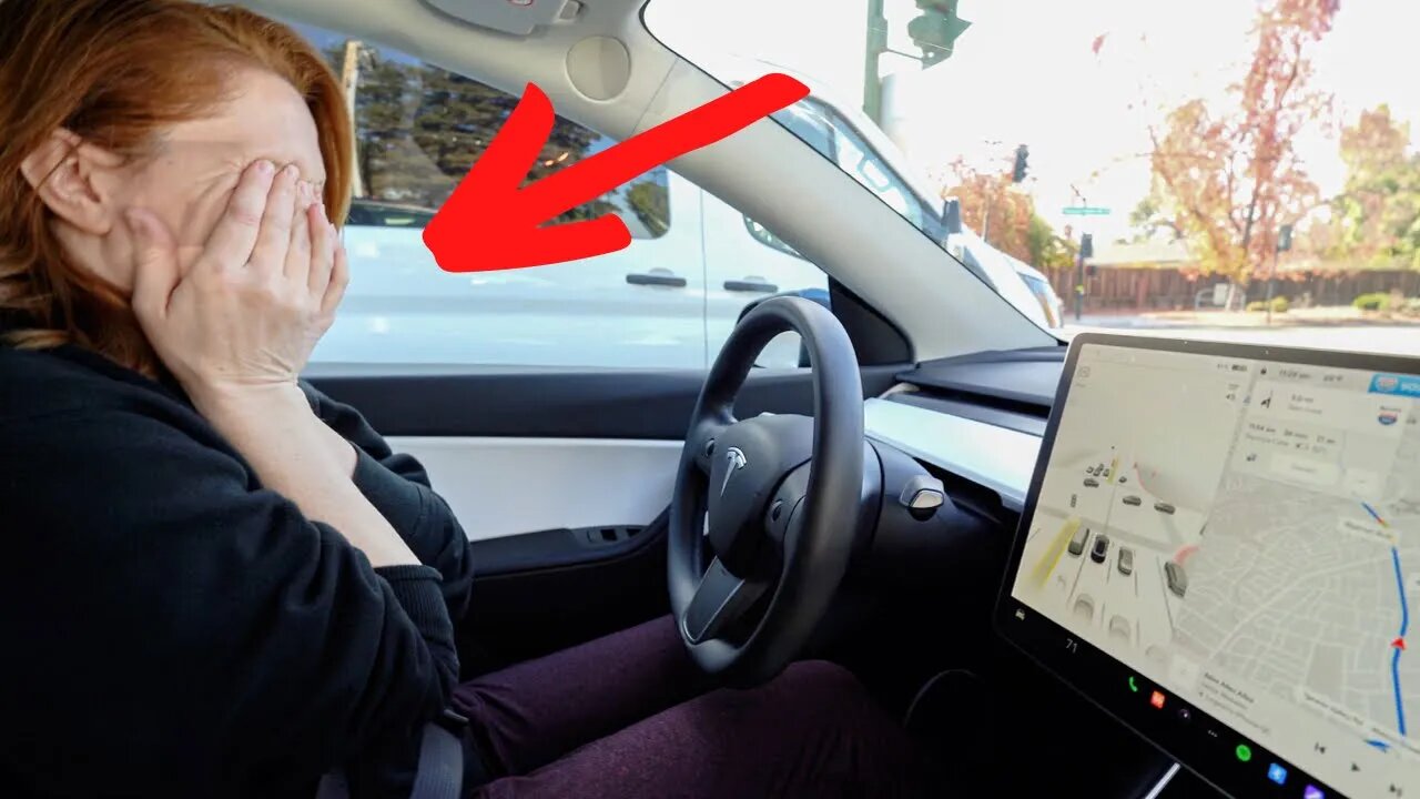 Our new Tesla drove itself and took us to eat Chicken Rice