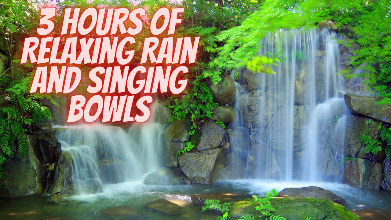 Rain Sounds with Singing Bowls and Birds chirping Sleep Music