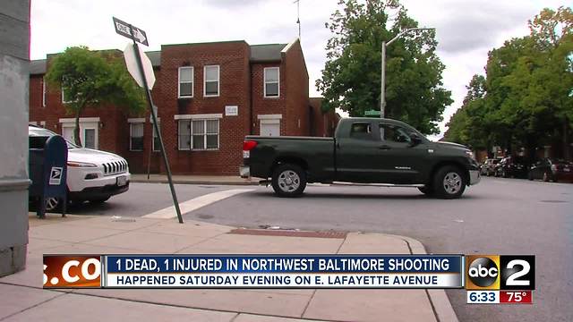 1 man shot, 1 person dead after a shooting in Northwest Baltimore on Saturday evening