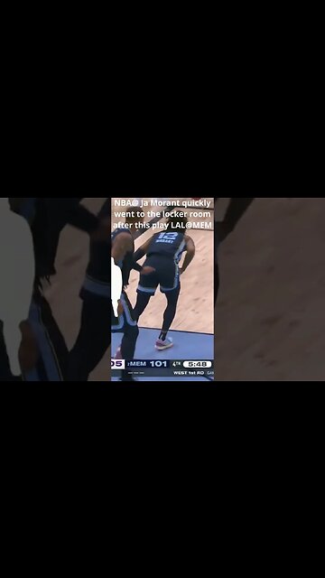 NBA@ Ja Morant quickly went to the locker room after this play. LAL@MEM #shorts #nba #playoffs