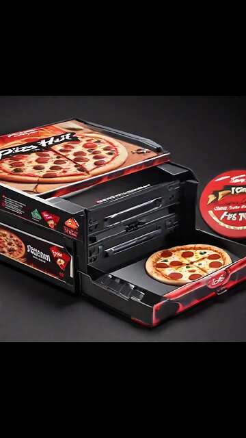 AI Pizza Hut video game console! With official PH pizza oven
