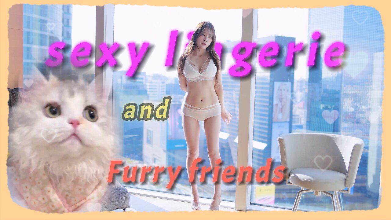 Sexy Lingerie Beauty Try On And furry pets