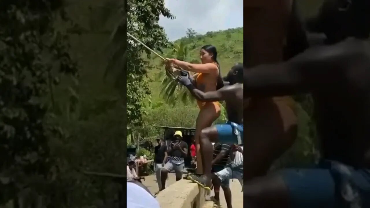 Swinging Off into Spanish Bridge #shortsvideo #shortsfeed #jamaica #shorts #spanishbridge #shorts