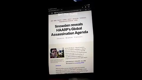 Warrior Edward Snowden Speaks... Weather Warfare Exposed