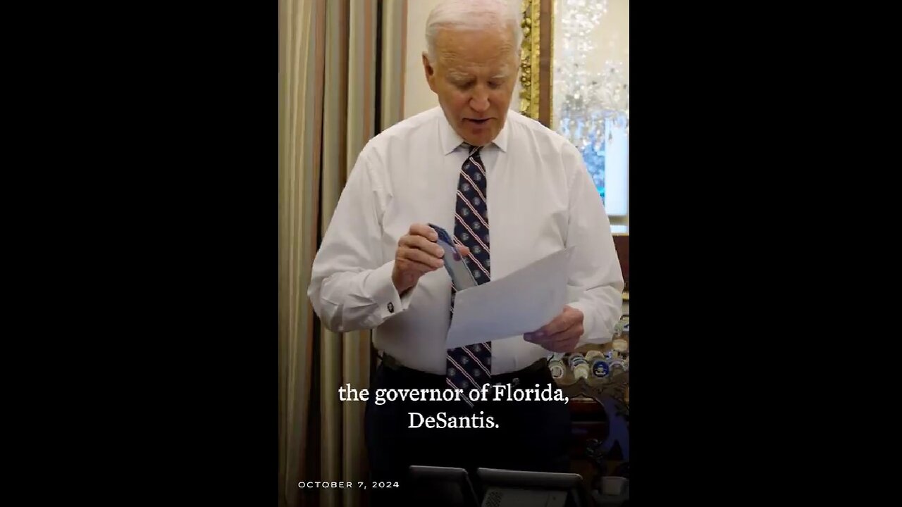 BIDEN TO DeSANTIS AND CASTOR: CALL ME...
