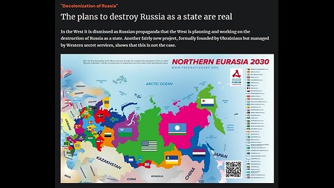 "Decolonization of Russia". The plans to destroy Russia as a state are real.