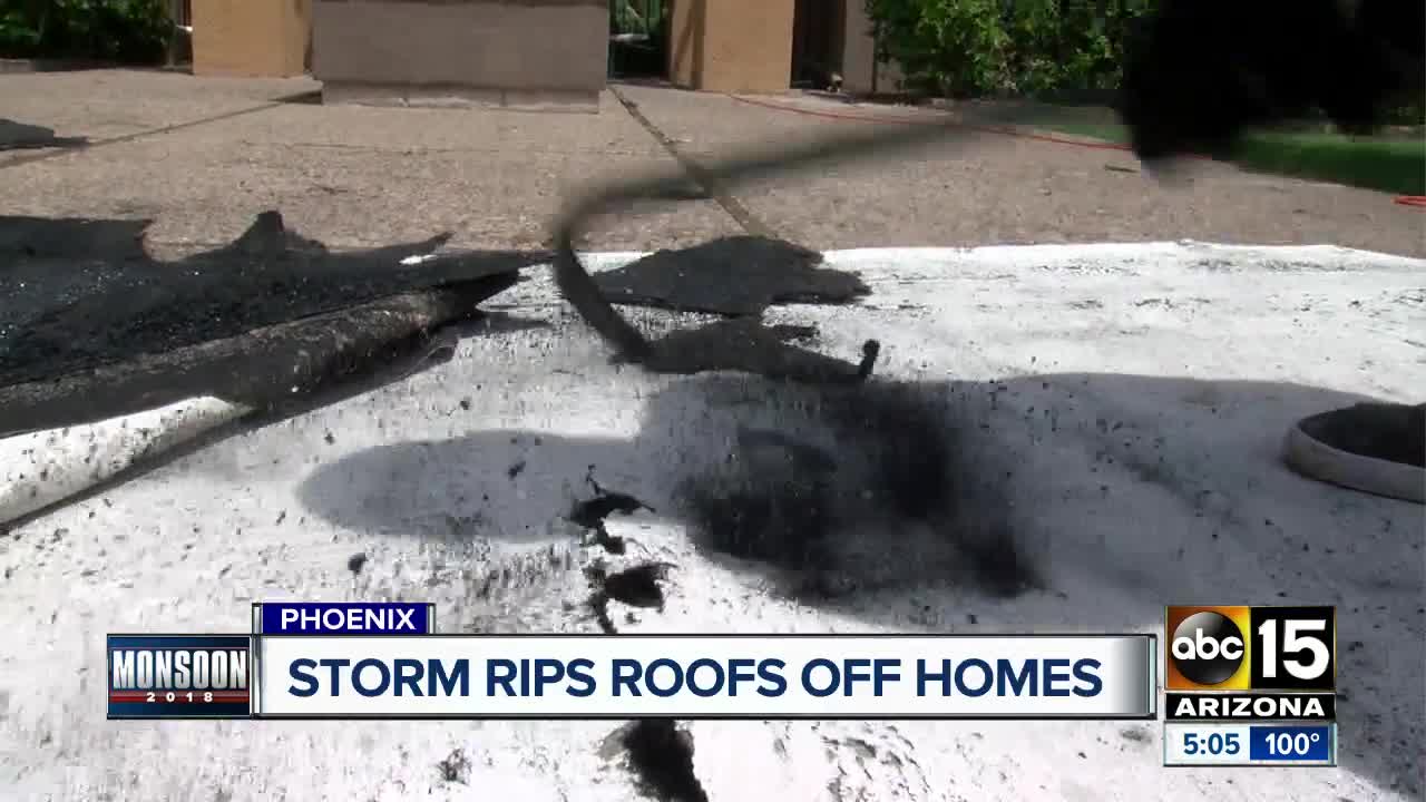 Monsoon storms rip roofs off Phoenix homes