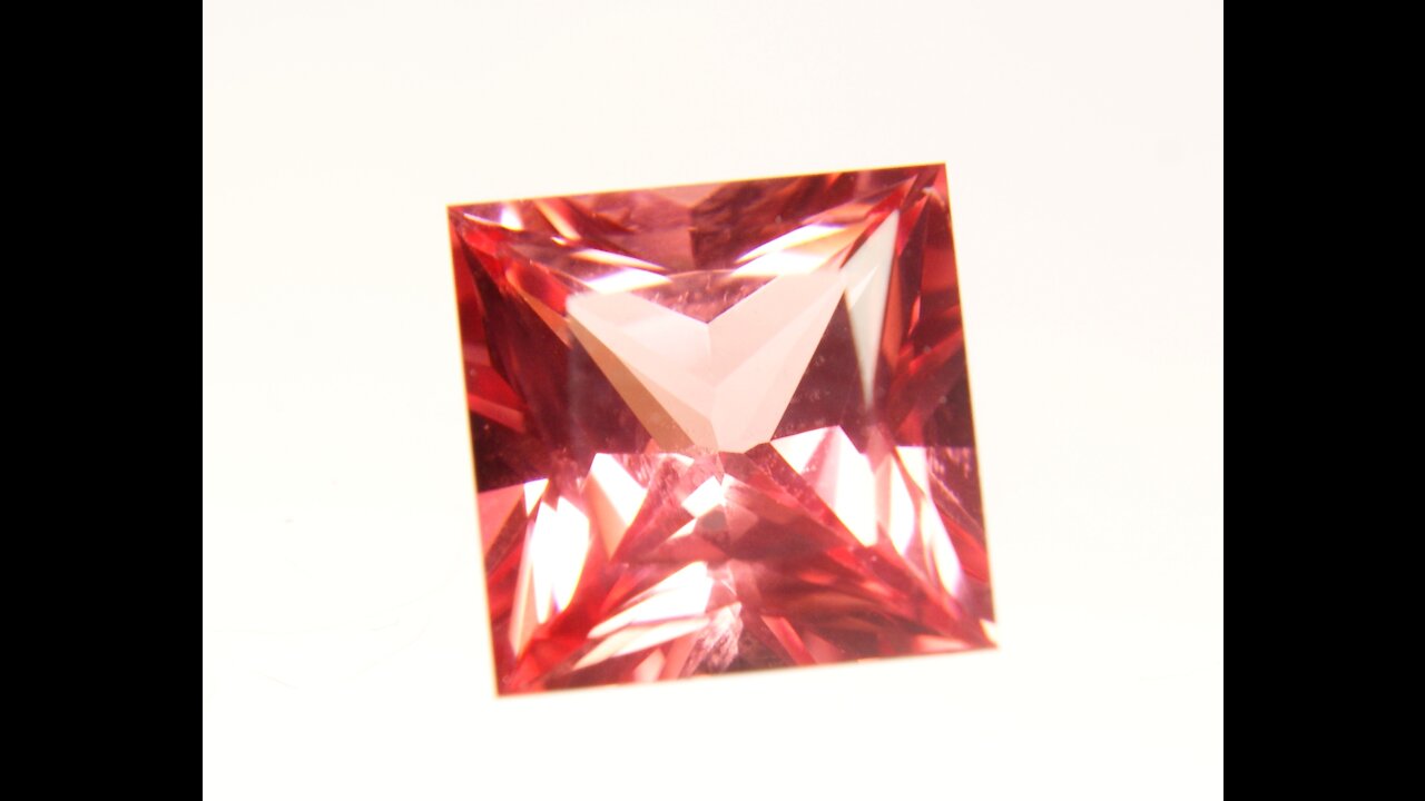 Czochralski Pulled Sapphire Pinkish Orange Padparadscha Princess Cut