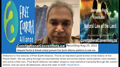 Mayank Pincha & friends (India) present Free Earth Alliance platform & web site